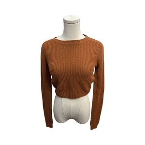 Ardene Rust Orange Cropped Knit Sweater - size XS